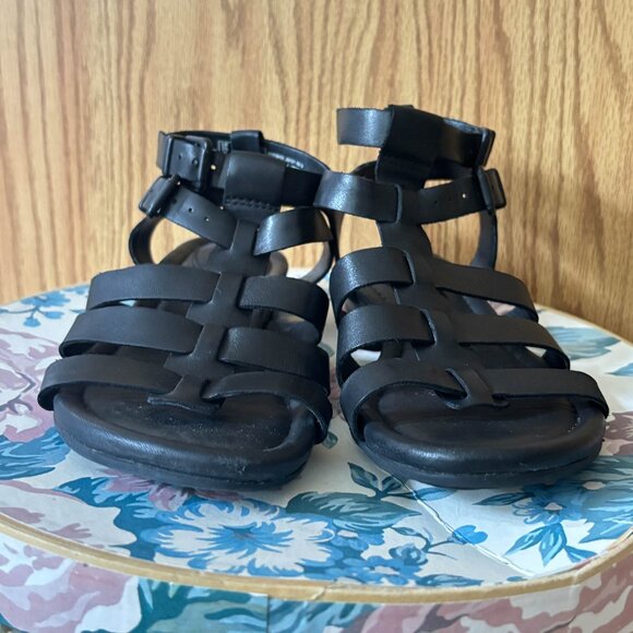 Clarks Black Gladiator Sandals - Picture 2 of 9